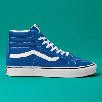 Damske Kotnikove Tenisky Vans Suede and Canvas Comfycush Sk8-Hi Reissue Modre VA10LVANZ